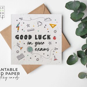 Fleurs en papier semences, cartes en papier semences, carte imprimée pour semences, cadeau jardinage respectueux de l'environnement - croquis pour la classe - examen porte-bonheur