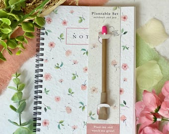 Eco-friendly Plantable Notebook and Pen Set - Blushing Blooms! Little Green Gifts - Eco-friendly and plantable gifts that grow!