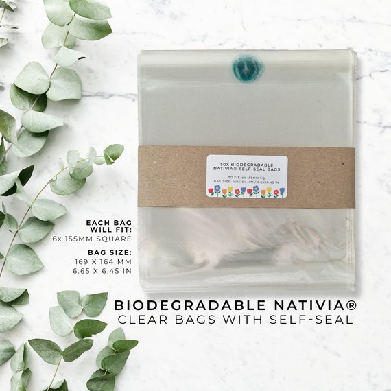 Biodegradable NATIVIA Cello Bags Self Seal Eco-friendly Starch