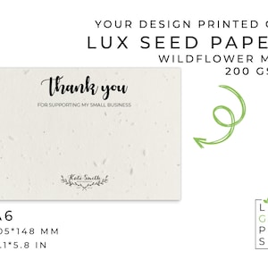 Plantable Seed Paper Marketing Material Flyer Print for Business - A6 - Eco-friendly Sustainable Biodegradable