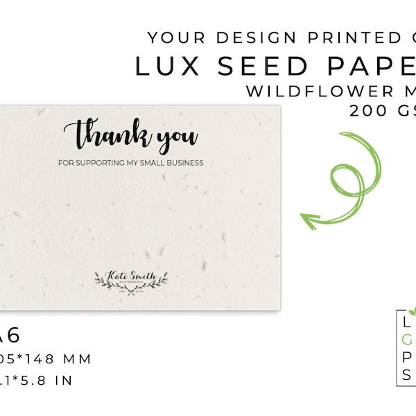 Plantable Seed Paper Marketing Material Flyer Print for Business - A6 - Eco-friendly Sustainable Biodegradable
