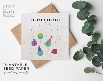 Plantable Flower Seed Paper Cards, Funny, Cute, Birthday card, Pun, Greeting, Gardening, Friends, Family, Eco-friendly, Biodegradable