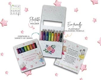 Eco-friendly Recycled Colouring Pencils in Seed Paper Packaging - Ballerinas