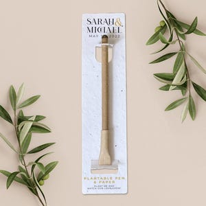 Bolígrafo para plantar con tarjeta de respaldo de papel plantable, regalo de boda, obsequio, papel de semillas biodegradable y ecológico - Renee