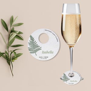 PLANTABLE SEEDED paper wine name tag, place names, name cards, escort cards, eco-friendly biodegradable sustainable seed paper -Forest Ferns