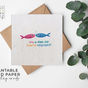 Papier de graines de FLEURS, cartes de papier de graines, carte plantable de fleurs sauvages, carte de graines imprimées, cadeau de jardinage écologique - engagement O-fish-ial