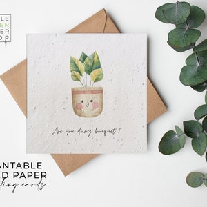 Plantable Flower Seed Paper Cards - Hallo - Groet, Check in, Get well, Pun, Joke, Vrienden, Familie, Milieuvriendelijk, Biologisch afbreekbaar