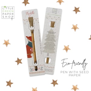 PEN PLANTABLE-Bolígrafo ecológico con semillas, relleno de bolsa de fiesta, planta después de su uso, cultivo de flores silvestres, regalo de Navidad ecológico- Forest Friends
