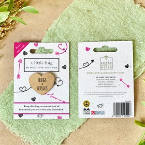 POCKET HUG con biglietto PIANTABILE - Biglietti d'amore, ecologico, pianta dopo l'uso, fai crescere fiori selvatici, San Valentino, piccolo regalo, regalo premuroso