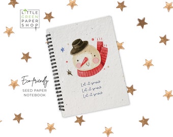 Eco-Friendly Plantable Seed Paper Christmas Notebook - A Sustainable Way to Write, Plant and Watch Your Wishes Grow - Festive Memories