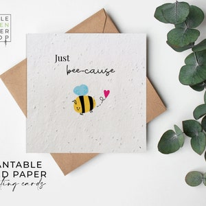 Papier pour fleurs, Cartes en papier pour fleurs, Carte pour graines de fleurs sauvages à planter, Carte pour graines imprimées, Cadeau de jardinage respectueux de l'environnement - Just Bee-cause