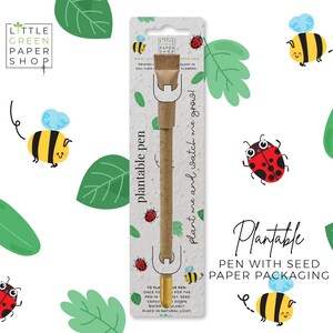 PLUMA PLANTABLE - Pluma reciclada ecológica con semillas, relleno de bolsas de fiesta, planta después de su uso, cultivo de flores silvestres, biodegradable, idea de regalo ecológico BUGS