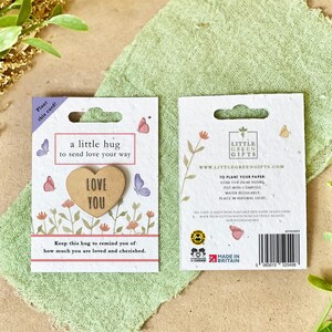 POCKET HUG avec carte à planter - Give Me Butterflies, respectueux de l'environnement, planter après utilisation, faire pousser des fleurs sauvages, Saint-Valentin, petit cadeau, attentionné