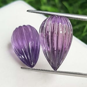 Rose De France Amethyst Briolette Drops: Faceted Loose Stone Pair