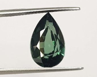 グリーントルマリンペアカット宝石：天然ファセットストーン、0.80