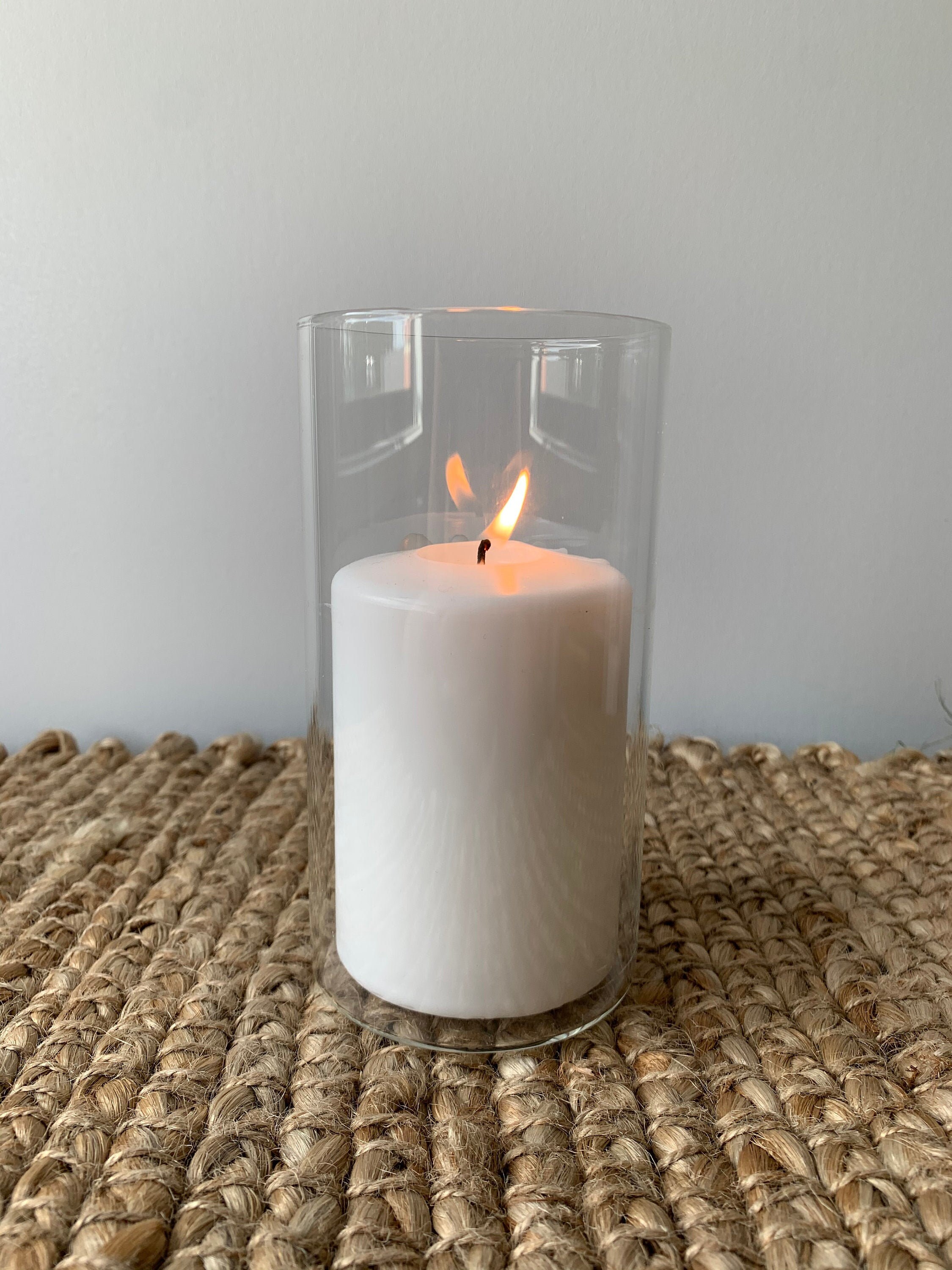 Pillar Candle and Cylinder Vase Glass Candle Birthday Etsy