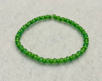 Bracelet en perles de rocaille vert citron | Bijou élastique fait main
