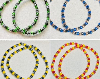Bracelet en perles de rocaille aux couleurs de la Maison Harry Potter | Élastique, fait main