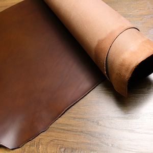 Leather Piece Premium Buffalo Leather Conceria Walpier &quot; Buttero &quot; Collection / Veg Tan Foresta - 1.4 mm or 2.2 mm Vegetable Tanned Leather Slab