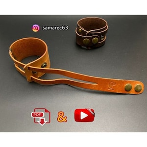 Leather Bracelet PDF Pattern for 15 cm / 17 cm / 18 cm Leather Bracelet Digital Template and Video Tutorial