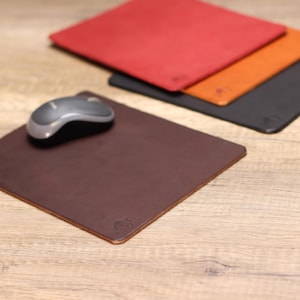 PREMIUM Mousepad buffalo leather genuine leather thickness approx. 3.5 mm handmade color to choose from