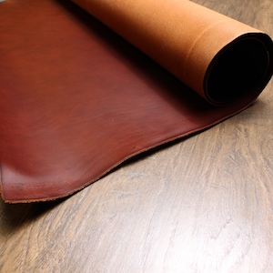 Leather piece Premium Buffalo Leather Conceria Walpier &quot; Buttero &quot; Collection / Veg Tan Cognac - 1.4 mm Vegetable Tanned Leather Plate