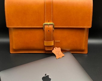Vintage Messenger Bag /Umhängetasche 13" Laptoptasche aus geöltem Leder Macbook 