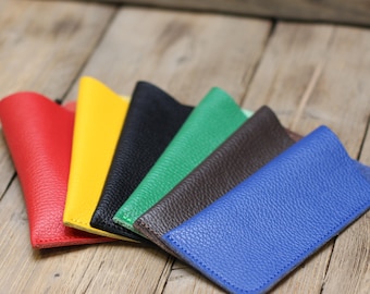 Glasses case / slip case / cover / case / leather glasses case genuine leather Dollaro, size L, XL, XXL, mobile phone handmade color to choose from