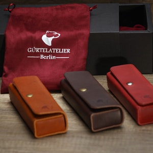 Brillenetui / Brillenbox/ Hülle / Etui / Leather glasses case echt Leder , Handgemacht Farbe nach Auswahl Initialen Prägung nach Wunsch Bild 1