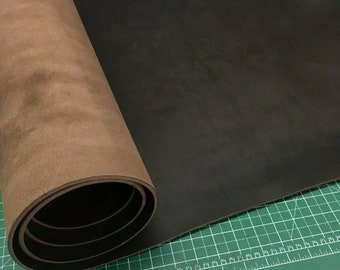 Buffalo leather piece, natural leather | vegetable-tanned leather | thick leather 2-2.5 mm or 3.5-4.0 mm, brown | for hobby projects