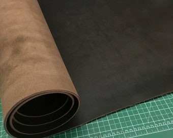 Leather piece buffalo leather natural leather / smooth leather / thick leather 2-2.5 mm or 3.5-4.0 mm brown vegetable tanned leather plate