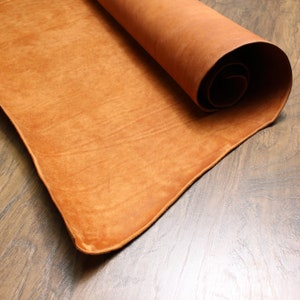 Leather Piece Premium Buffalo Leather Badalassi Carlo &quot; Pueblo &quot; Collection / Veg Tan Cognac - 1.4 mm or 2.2 mm Vegetable Tanned Leather Slab