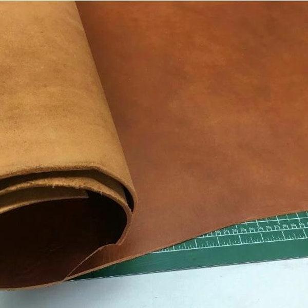 Leather piece buffalo leather natural leather / blank leather / thick leather 2-2.5 mm or 3.5-4.0 mm natural brown vegetable tanned leather plate