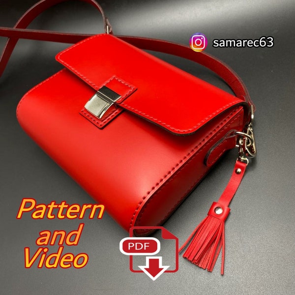 Leather women's bag OXANA / shoulder bag PDF sewing pattern / digital content / sewing instructions (video)