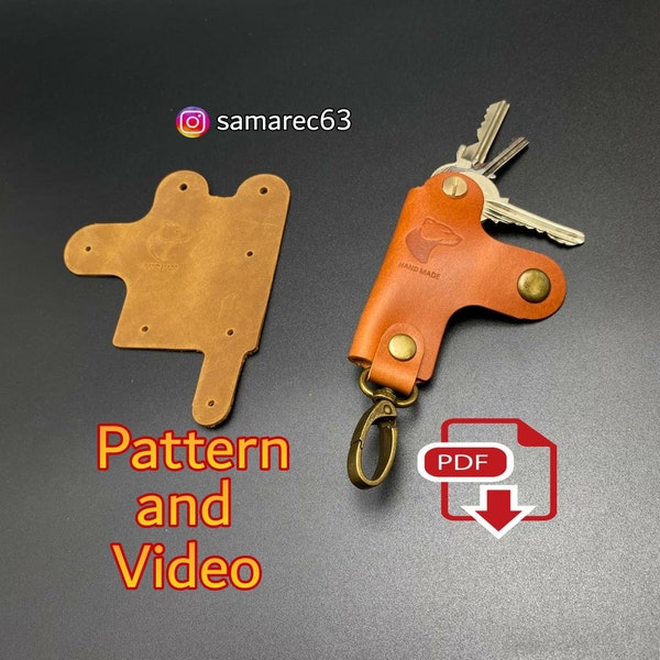 Leather Key Case / Keychain PDF Digital Content / Sewing Instructions (Video)