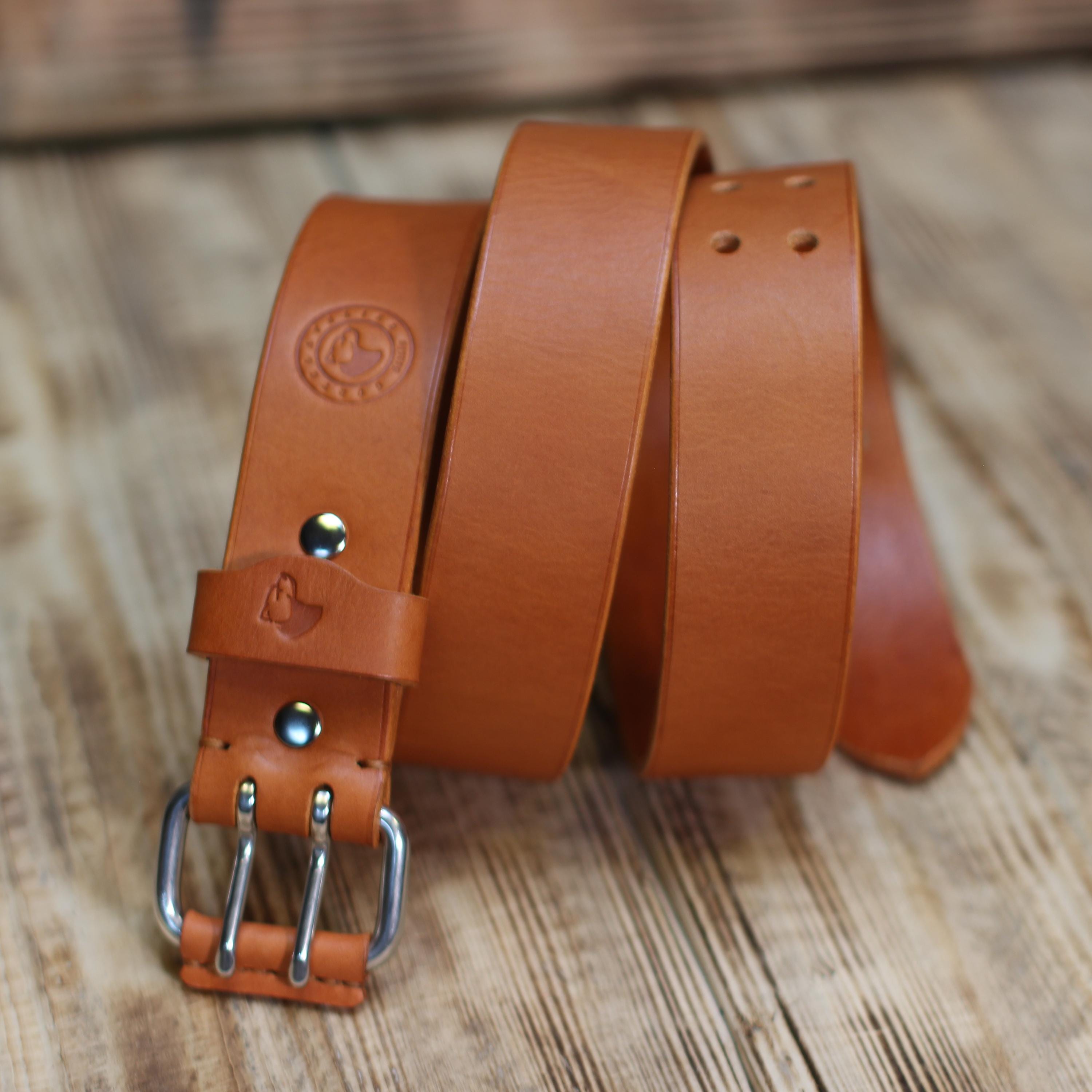 Personalized Belt Gift for Him, Robust Vintage Custom Leather Belt, Handmade in Germany, Strap with Double Prong Buckle