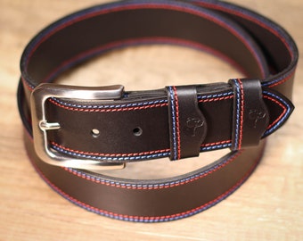 Ceinture cuir ceinture homme MUNICH 40 - Guertelatelier - Fait main