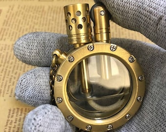 Nautical Steampunk Kerosene Lighter: Gothic Cthulhu Art Piece