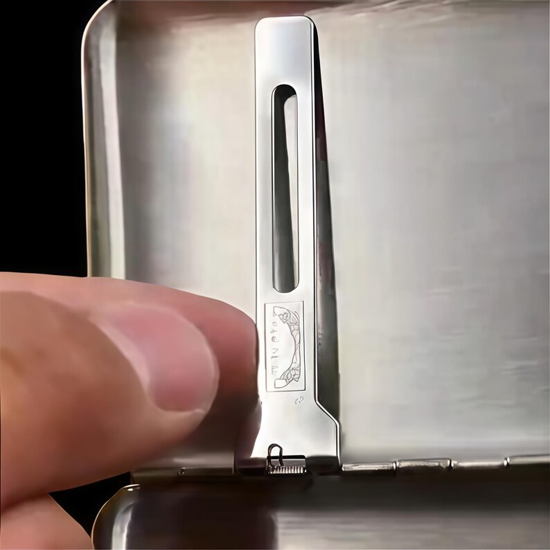 Luxury Cupronickel Cigarette Case | Polished Silver Finish, Dent-Resistant Hard-Shell, Heirloom Groomsman Gift for Him image 7
