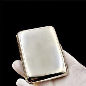 Luxury Cupronickel Cigarette Case | Polished Silver Finish, Dent-Resistant Hard-Shell, Heirloom Groomsman Gift for Him image 10