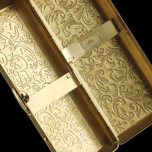 Art Nouveau Floral Cigarette Case | Engraved Metal Card Holder image 8