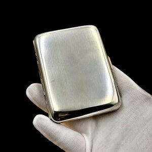 Luxury Cupronickel Cigarette Case | Polished Silver Finish, Dent-Resistant Hard-Shell, Heirloom Groomsman Gift for Him image 9