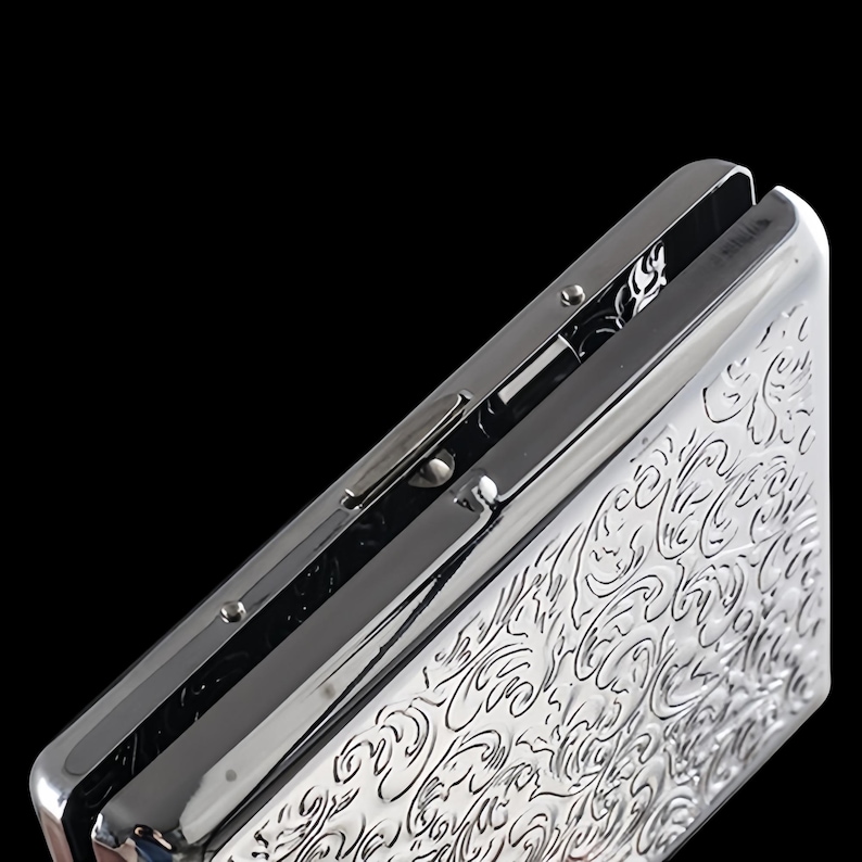 Brass Cigarette Case | 118g Vintage Card Holder, 20 Stick Full-Size Wallet | Groomsman Gift image 2