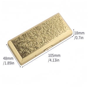 Art Nouveau Floral Cigarette Case | Engraved Metal Card Holder image 5
