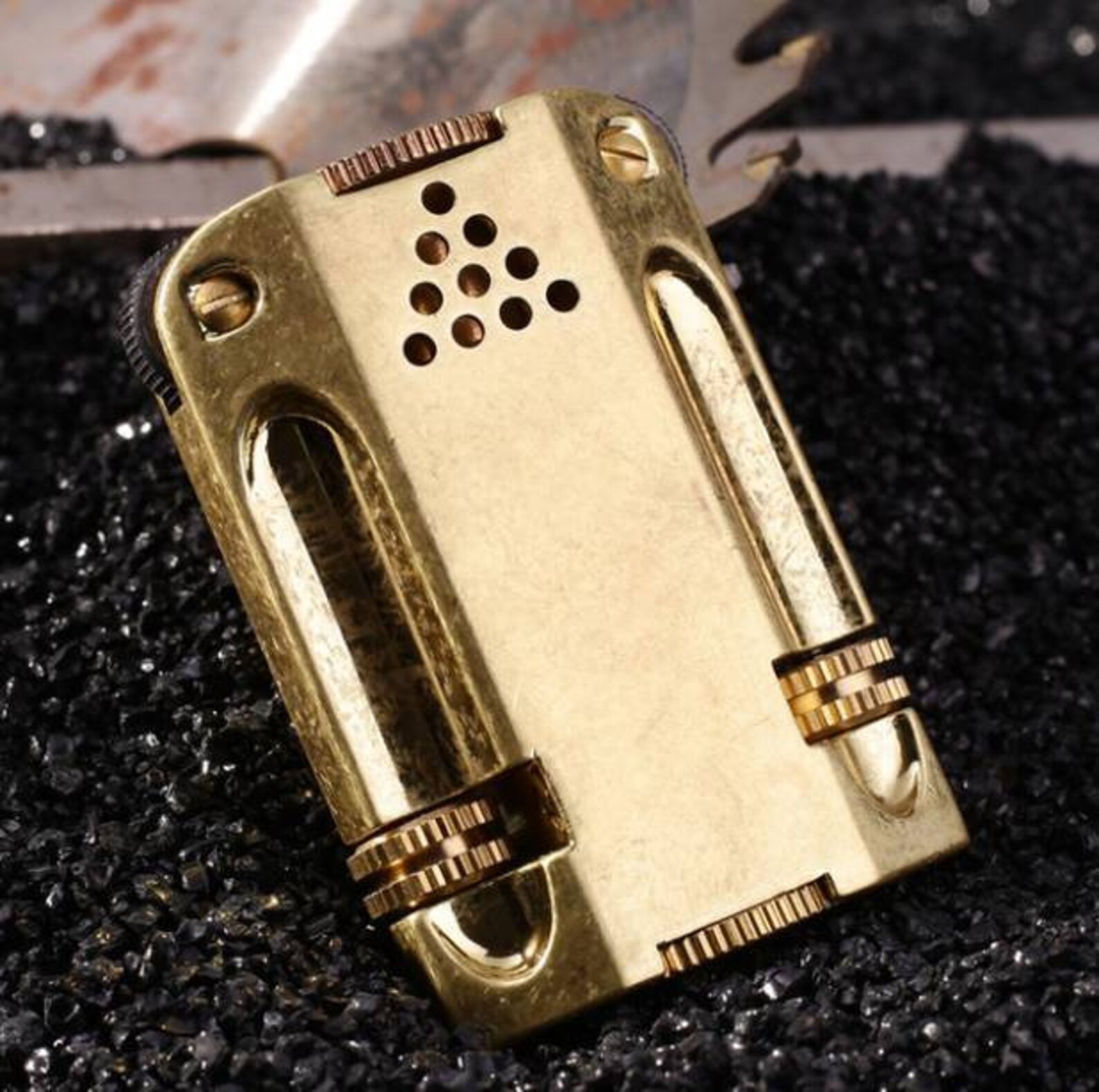Double Flint Vintage Brass Lighter Etsy