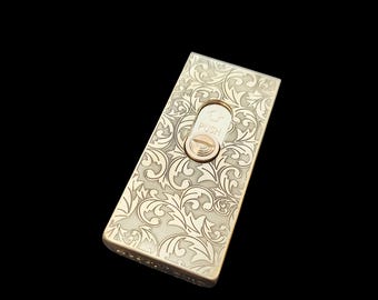 Automatische 'Matchbox'-aansteker | Vintage automatisch uitwerpen met drukknop, kerosine, sierlijke gegraveerde en minimalistische messingstijlen