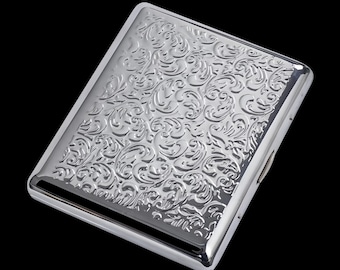 Art Nouveau Floral Cigarette Case, Vintage Smoker Kit, Groomsman Gift