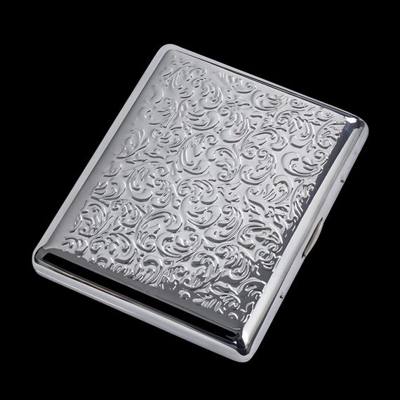 Art Nouveau Floral Cigarette Case, Vintage Smoker Kit, Groomsman Gift