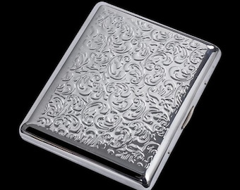 20 Capacity Tangleweed Floral Metal Cigarette Case