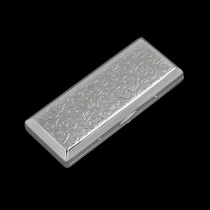 Art Nouveau Floral Cigarette Case | Engraved Metal Card Holder Silver